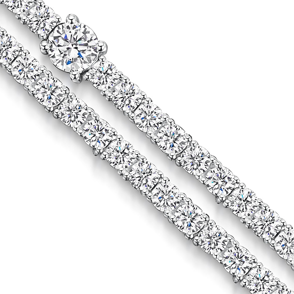 Sterling Silver Double Strand Tennis Bracelet With Cubic Zirconia-JOOLS by Jenny Brown