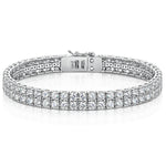 Load image into Gallery viewer, Sterling Silver 14 carat Double Row Tennis Bracelet-JOOLS by Jenny Brown
