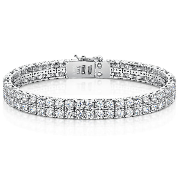 Sterling Silver 14 carat Double Row Tennis Bracelet-JOOLS by Jenny Brown
