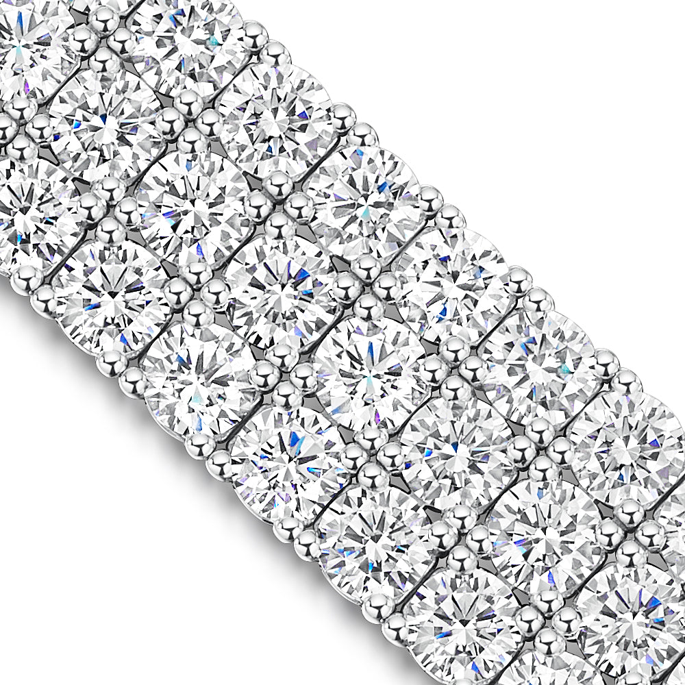 Sterling Silver Triple Row  Cubic Zirconia Tennis Bracelet-JOOLS by Jenny Brown