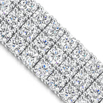 Load image into Gallery viewer, Sterling Silver Triple Row  Cubic Zirconia Tennis Bracelet-JOOLS by Jenny Brown
