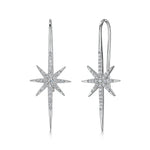 Load image into Gallery viewer, Sterling Silver North Star Shepherds Hook  Earrings Set With Brilliant Zirconia Stones Earrings - JOOLS By Jenny Brown
