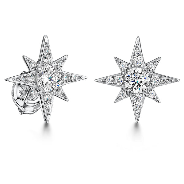 STERLING SILVER AND ZIRCONIA STAR STUD Earrings - JOOLS By Jenny Brown