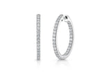 Load image into Gallery viewer, Sterling Silver Medium Hoop Earrings Set With Cubic Zirconia&#39;s.

