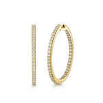 Load image into Gallery viewer,  Yellow Gold Large Hoop Earrings Set With Cubic Zirconia&#39;s. JOOLS by Jenny Brown
