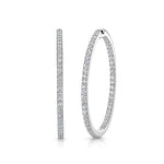 Load image into Gallery viewer, Sterling Silver Large Hoop Earrings Set With Cubic Zirconias.-JOOLS by Jenny Brown
