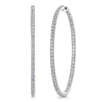 Load image into Gallery viewer, Sterling Silver Extra Large Hoop Cubic Zirconia Earrings
