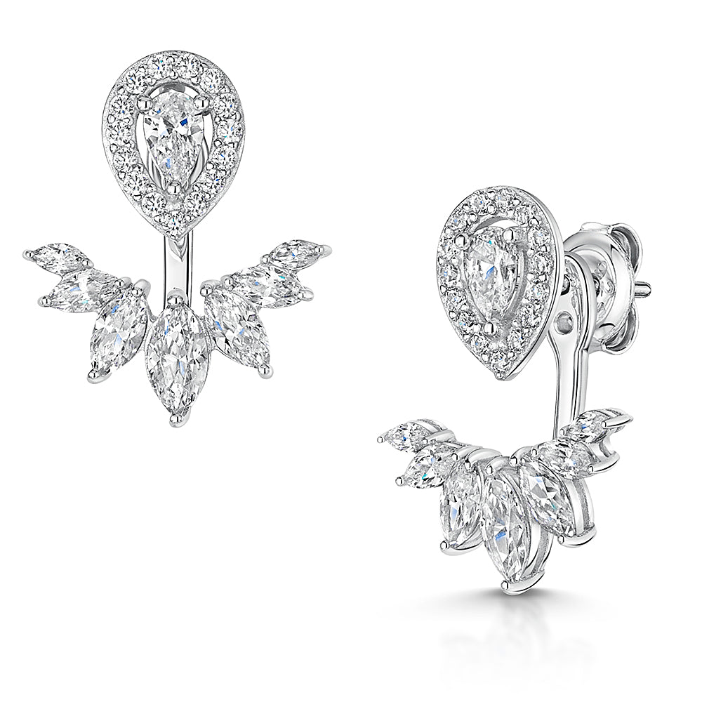 Sterling Silver Yellow Gold Large Hoop Earrings Set With Cubic Zirconia's. JOOLS by Jenny Brown