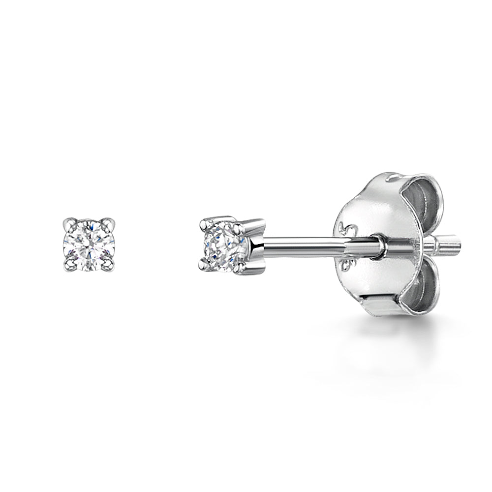 Sterling Silver Solitaire Stud Earrings - JOOLS By Jenny Brown