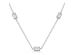 Load image into Gallery viewer, Sterling Silver Emerald Cut Cubic Zirconia Necklace-JOOLS by Jenny Brown
