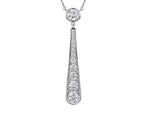 Load image into Gallery viewer, Sterling Silver Long Oval Drop Pendant With Cubic Zirconia-JOOLS by Jenny Brown
