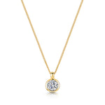 Load image into Gallery viewer,  Yellow Gold 1 Carat Solitaire Pendant With A Cubic Zirconia Stone-JOOLS by Jenny Brown
