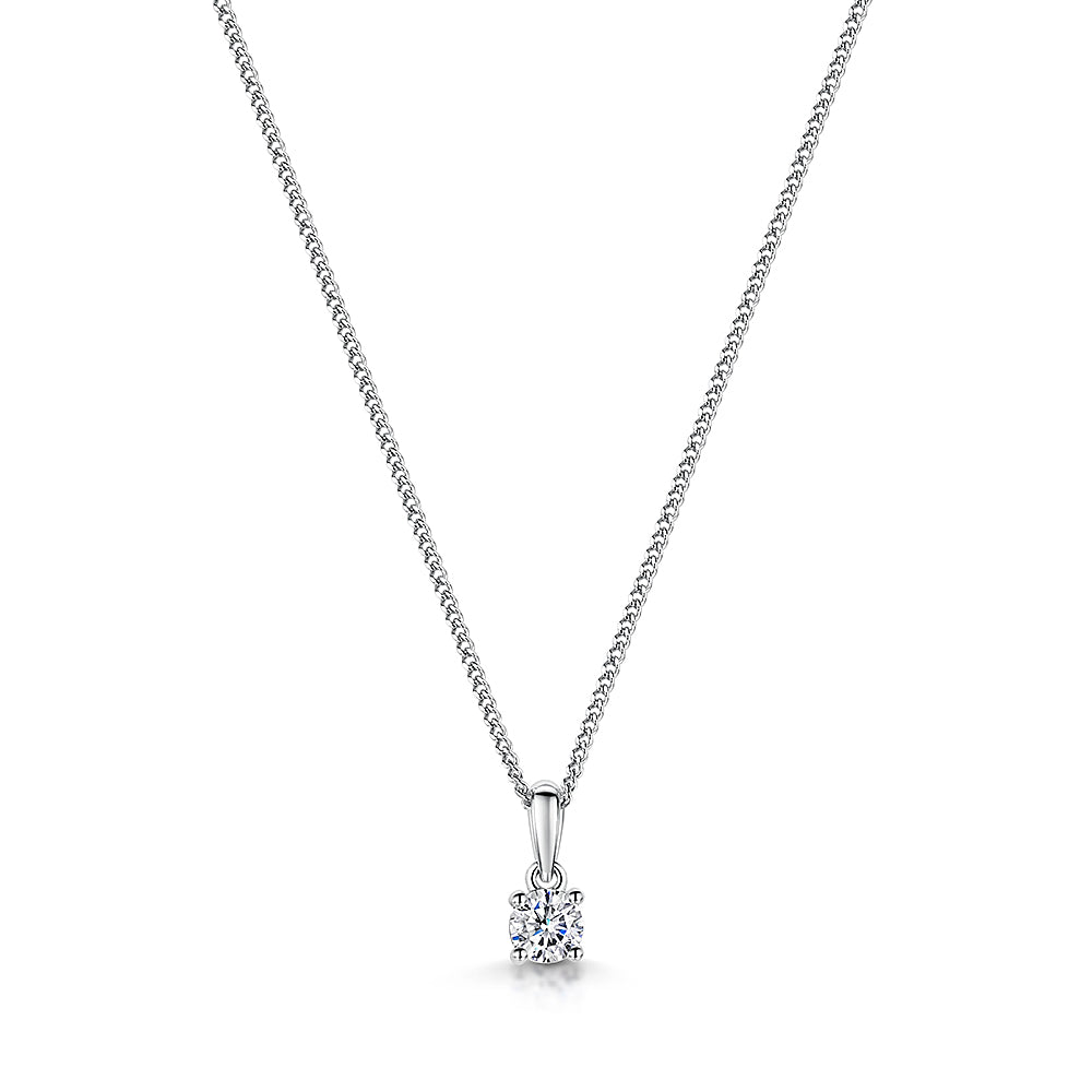 Sterling Silver Quarter Carat Solitaire  Pendant