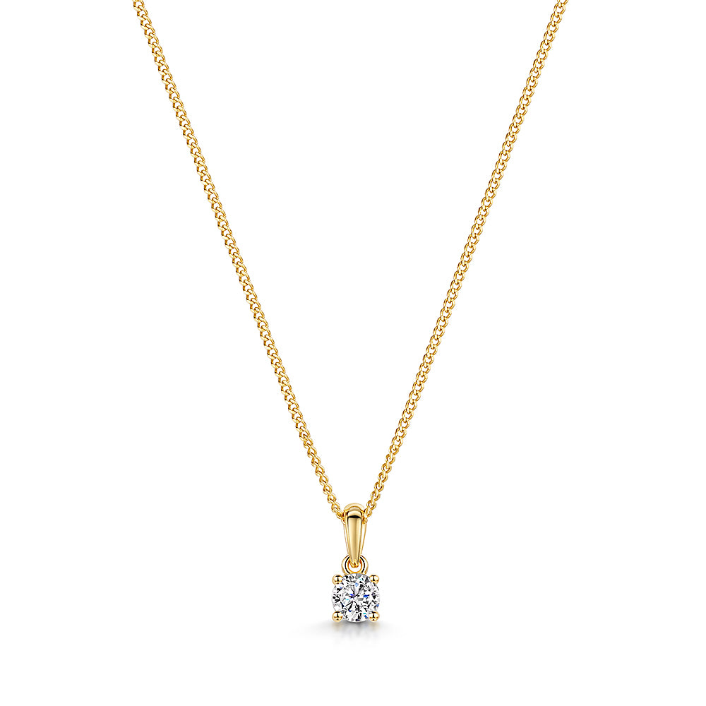 Yellow Gold Quarter Carat Round Solitaire Pendant