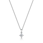 Load image into Gallery viewer, Sterling Silver Quarter Carat Square Cubic Zirconia Pendant
