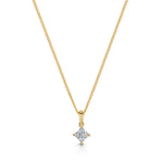 Load image into Gallery viewer, Yellow Gold Quarter Carat Square Cubic Zirconia Pendant-JOOLS by Jenny Browny
