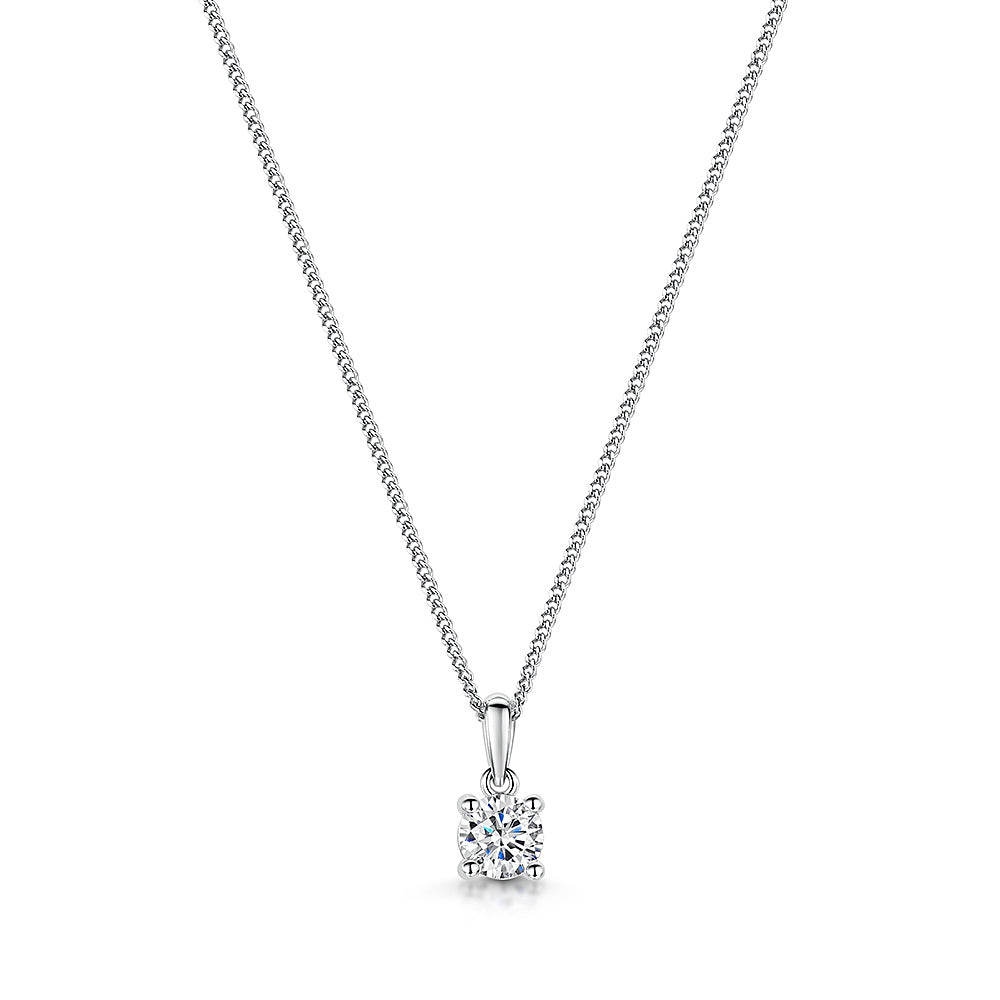 Sterling Silver Round Solitaire Pendant