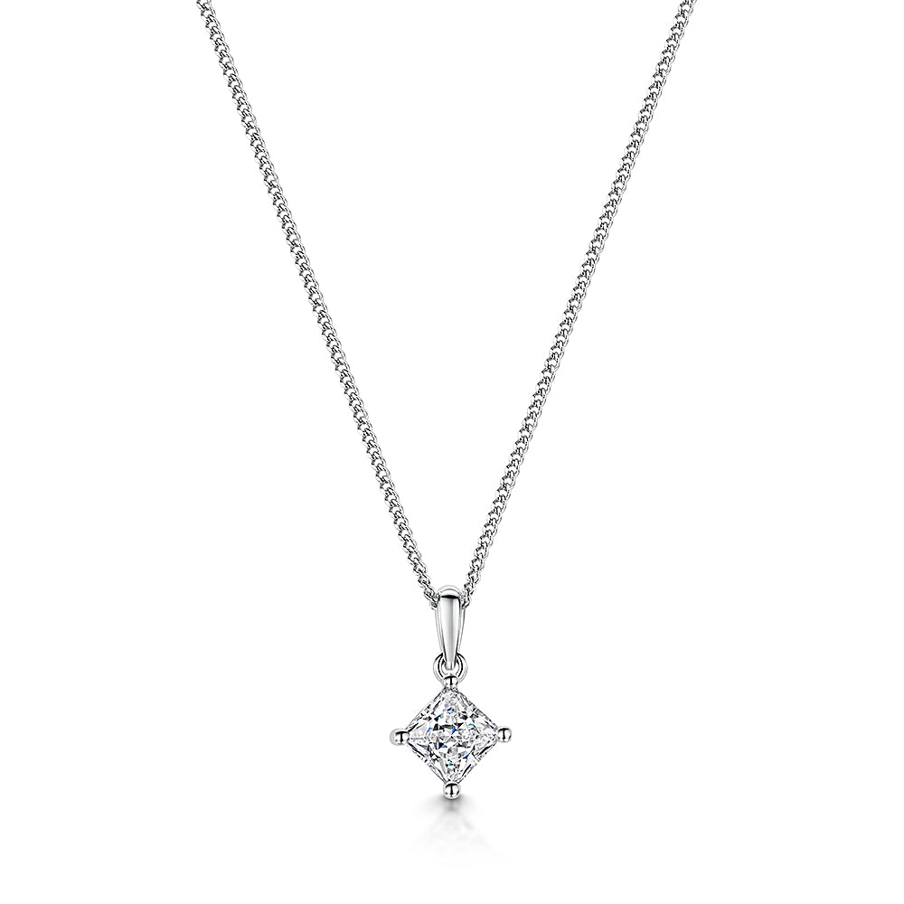 Sterling Silver Offset Square Pendant