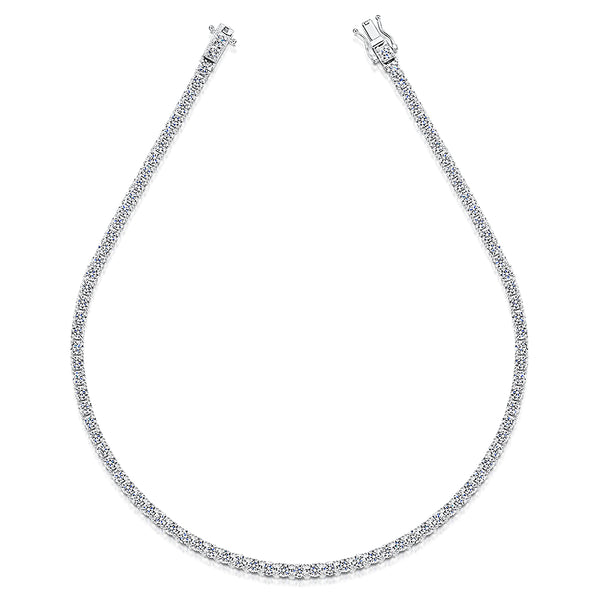 JOOLS  by Jenny Brown Sterling Silver Tennis Necklace 4.35 Carat Cubic Zirconia Stones- JOOLS by Jenny Brown