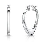 Load image into Gallery viewer, Sterling Silver  Solid Heart Hoop Earrings With A Snap Bar Backearrings - JOOLS By Jenny Brown
