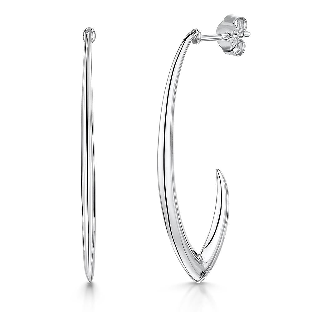 Sterling Silver  Half Open Hoop Earrings  - JOOLS By Jenny Brown