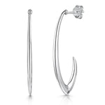 Load image into Gallery viewer, Sterling Silver  Half Open Hoop Earrings  - JOOLS By Jenny Brown
