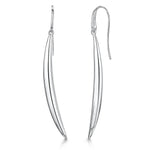 Load image into Gallery viewer, Sterling Silver  Long Elegant Curve Earrings  On A Fish Hook Backearrings - JOOLS By Jenny Brown
