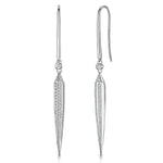 Load image into Gallery viewer, Sterling Silver Cubic Zirconia Drop Earrings Encrusted Triangles With A Fishook Back Featureearrings - JOOLS By Jenny Brown
