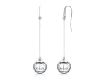 Load image into Gallery viewer, Sterling Silver Large Ball &amp; Long Chain Drop Earring
