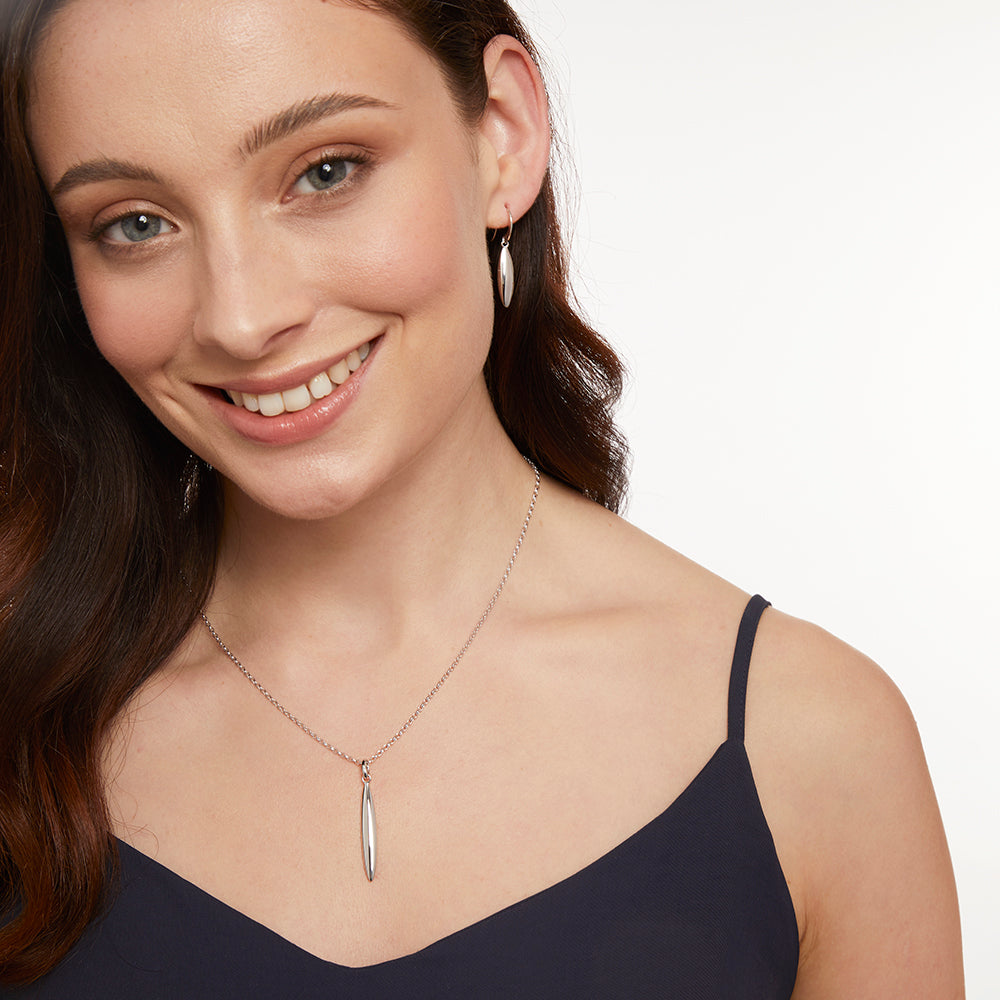 Sterling Silver Pod Drop Necklace On an 18-20 Inch Drop Chainnecklaces - JOOLS By Jenny Brown