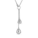 Load image into Gallery viewer, Sterling Silver Drop Necklace - Art Deco Style Set With A Drop Oval Feature and Cubic Zirconia Centresnecklace - JOOLS By Jenny Brown
