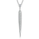 Load image into Gallery viewer, Sterling Silver Cubic Zirconia Necklace Featuring A Tapered Stone Set Triangle Dropnecklace - JOOLS By Jenny Brown

