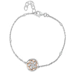 Load image into Gallery viewer, Sterling Silver Rose Gold Flower Charm Bracelet
