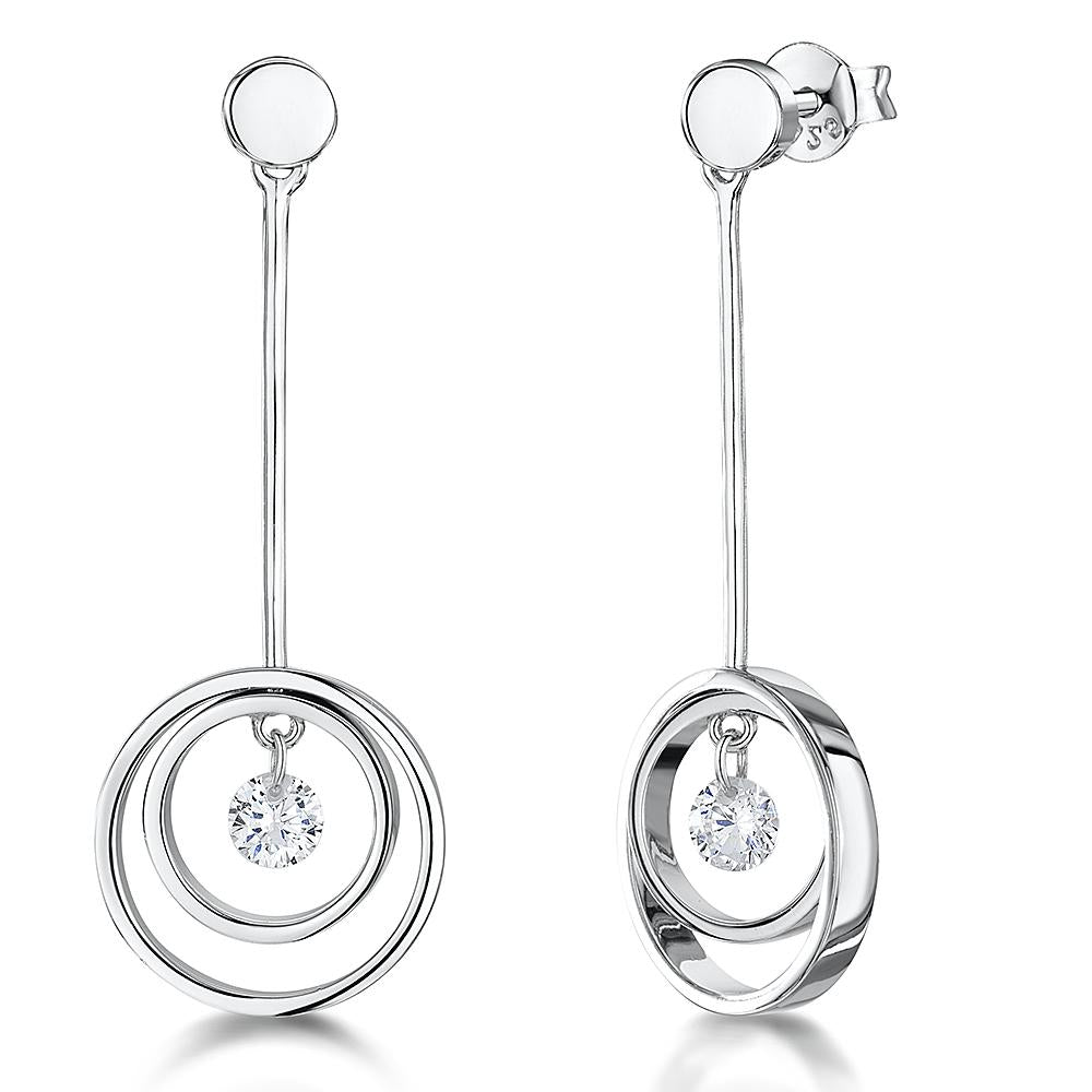 Sterling Silver Circle  Drop EarringsEarrings - JOOLS By Jenny Brown