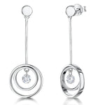 Load image into Gallery viewer, Sterling Silver Circle  Drop EarringsEarrings - JOOLS By Jenny Brown
