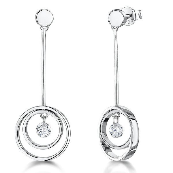 Sterling Silver Circle  Drop EarringsEarrings - JOOLS By Jenny Brown
