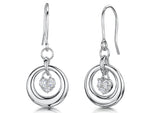 Load image into Gallery viewer, Sterling Silver  Floating Heart Drop  Earrings
