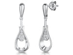 Load image into Gallery viewer, Sterling Silver Open Peardrop Earrings
