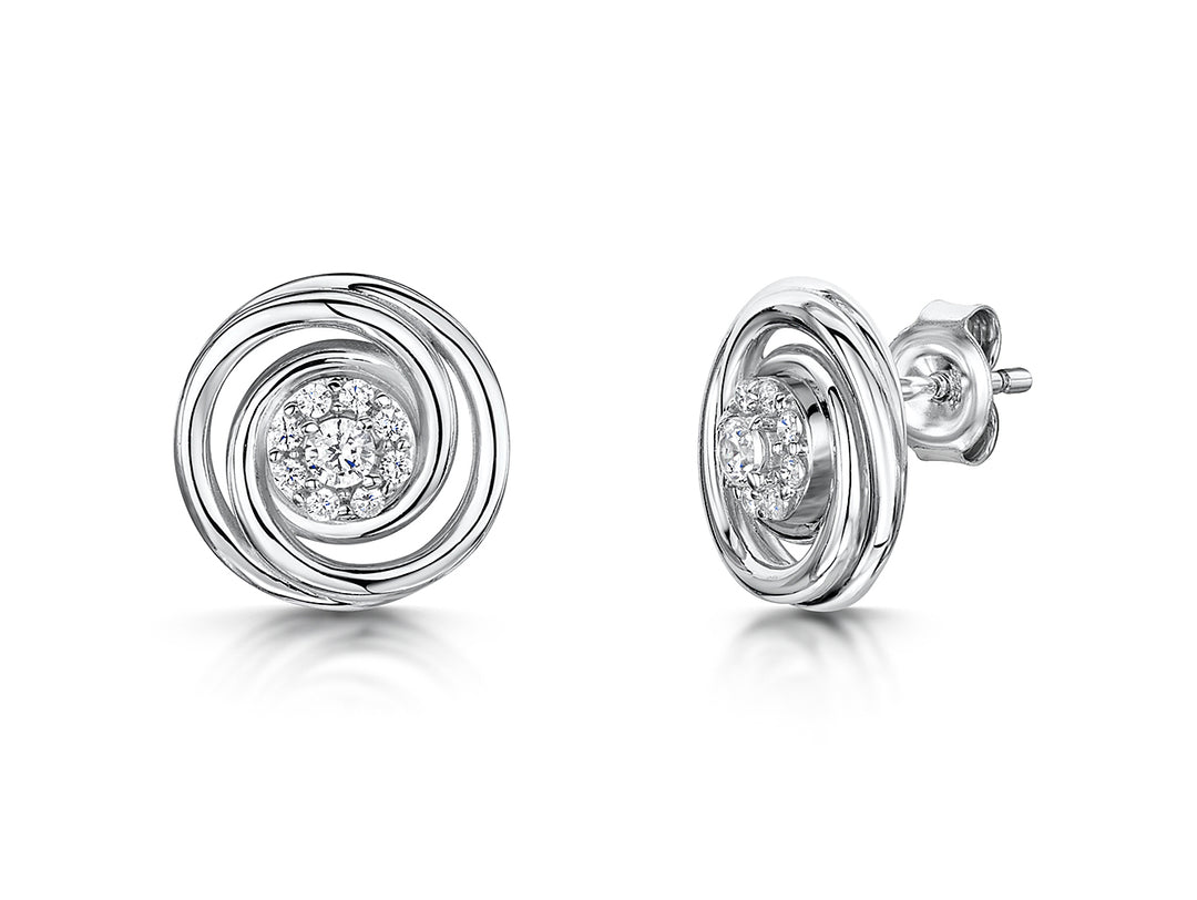 Sterling Silver Swirl Studs