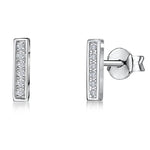 Load image into Gallery viewer, sterling-silver-rectangle-cubic-zirconia-set-earrings
