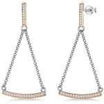 Load image into Gallery viewer, sterling-silver-and-rose-gold-trapezium-shape-drop-earrings
