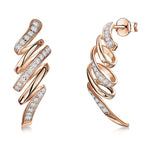 Load image into Gallery viewer, rose-gold-plated-twisted-curl-drop-earrings
