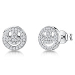 Load image into Gallery viewer, sterling-silver-smiley-face-stud-earrings
