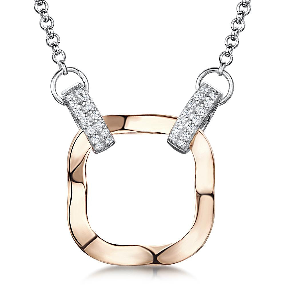 sterling-silver-and-rose-gold-hammered-open-square-pendant