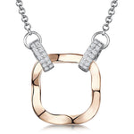 Load image into Gallery viewer, sterling-silver-and-rose-gold-hammered-open-square-pendant
