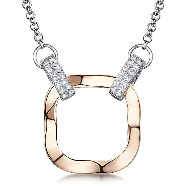 sterling-silver-and-rose-gold-hammered-open-square-pendant