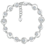 Load image into Gallery viewer, Sterling Silver Bracelet Set With  Circles of Silver And Brilliant Cut Cubic Zirconia Stones JOOLS by Jenny Brown

