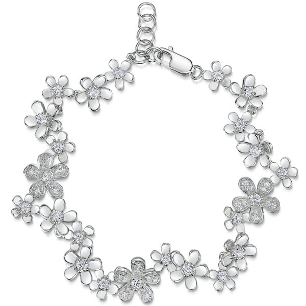 Sterling Silver Multi Flower Bracelet - JOOLS By Jenny Brown