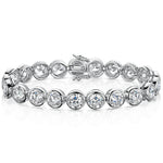 Load image into Gallery viewer, A sterling silver bracelet  with multiple cubic zirconia stones  totalling 24 Carats -JOOLS by Jenny Brown
