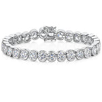 Load image into Gallery viewer, Sterling Silver Rubover 20 Carat Cubic Zirconia Bracelet-JOOLS by Jenny Brown
